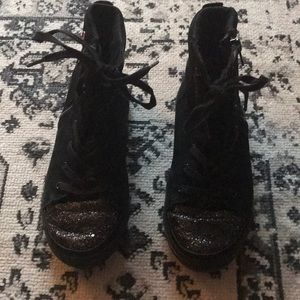 UGG Black with glitter suede high top girls shoes